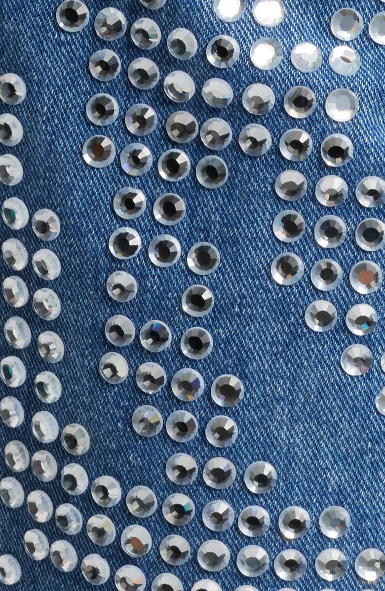 NASTY GAL Zebra Hotfix Denim Minidress, Alternate, color,