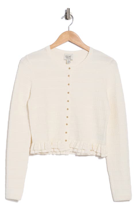 Cropped Ruffled Cardigan