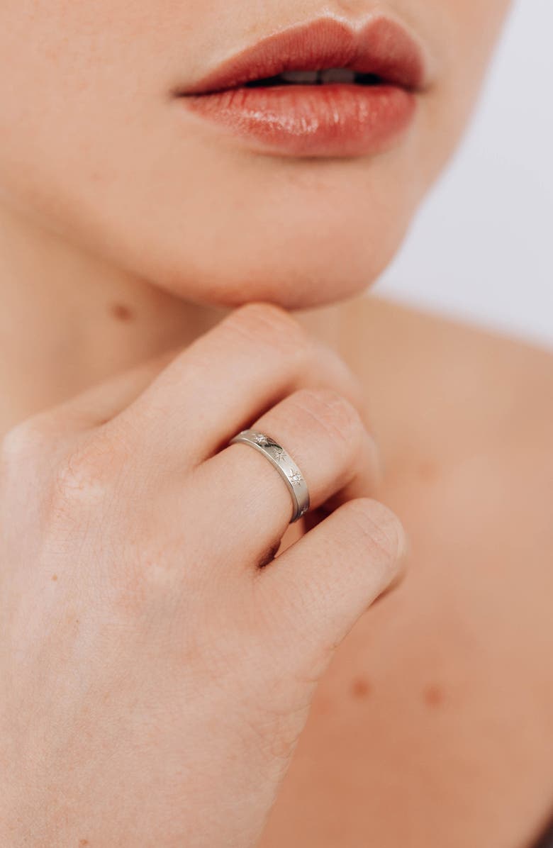 Anzie Starburst Band Ring, Alternate, color, White Silver