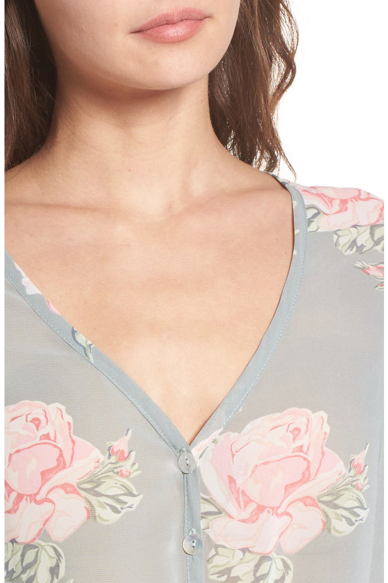 Tortuga Tie Front Crop Top, Alternate, color, SWEETHEART SAGE