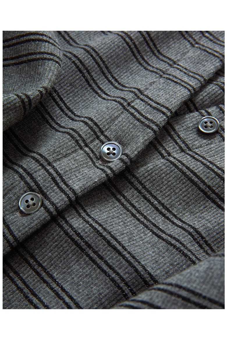 Dilia Metallic Stripe Stretch Cotton Blend Top, Alternate, color, HEATHER GREY BLACK LUREX