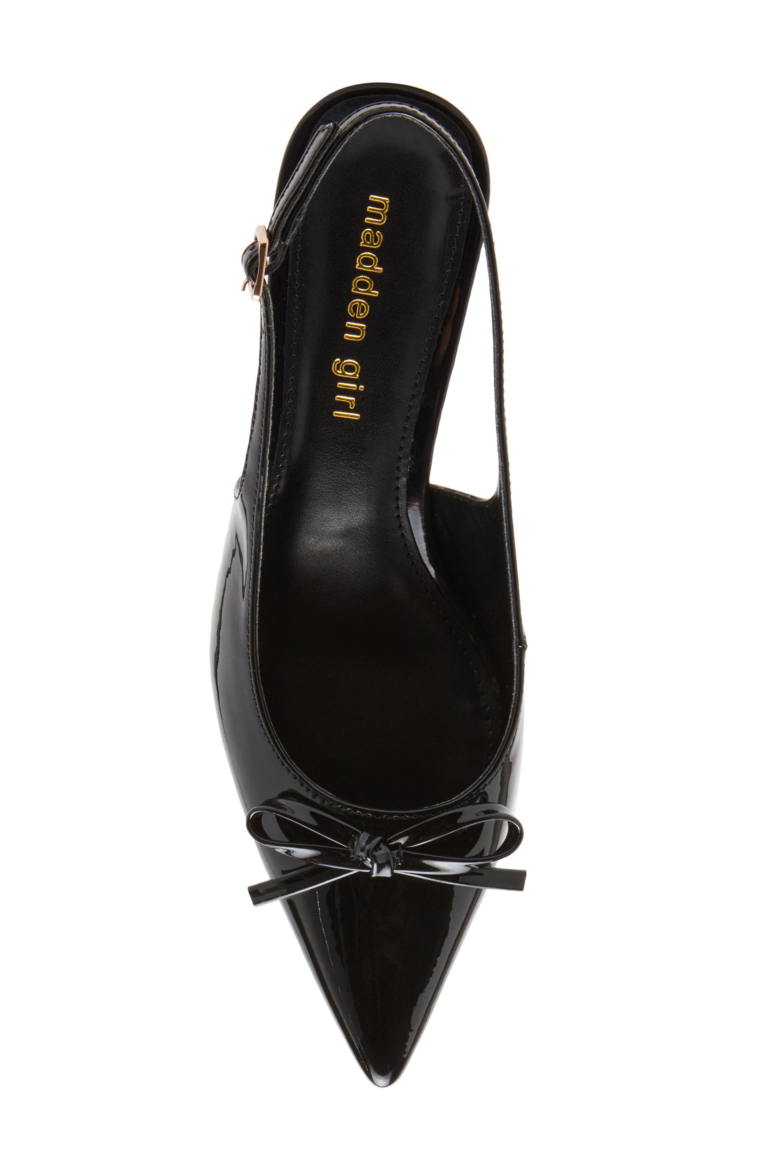 Madden Girl Vogue Pointed Toe Slingback Pump, Alternate, color, Black Patent