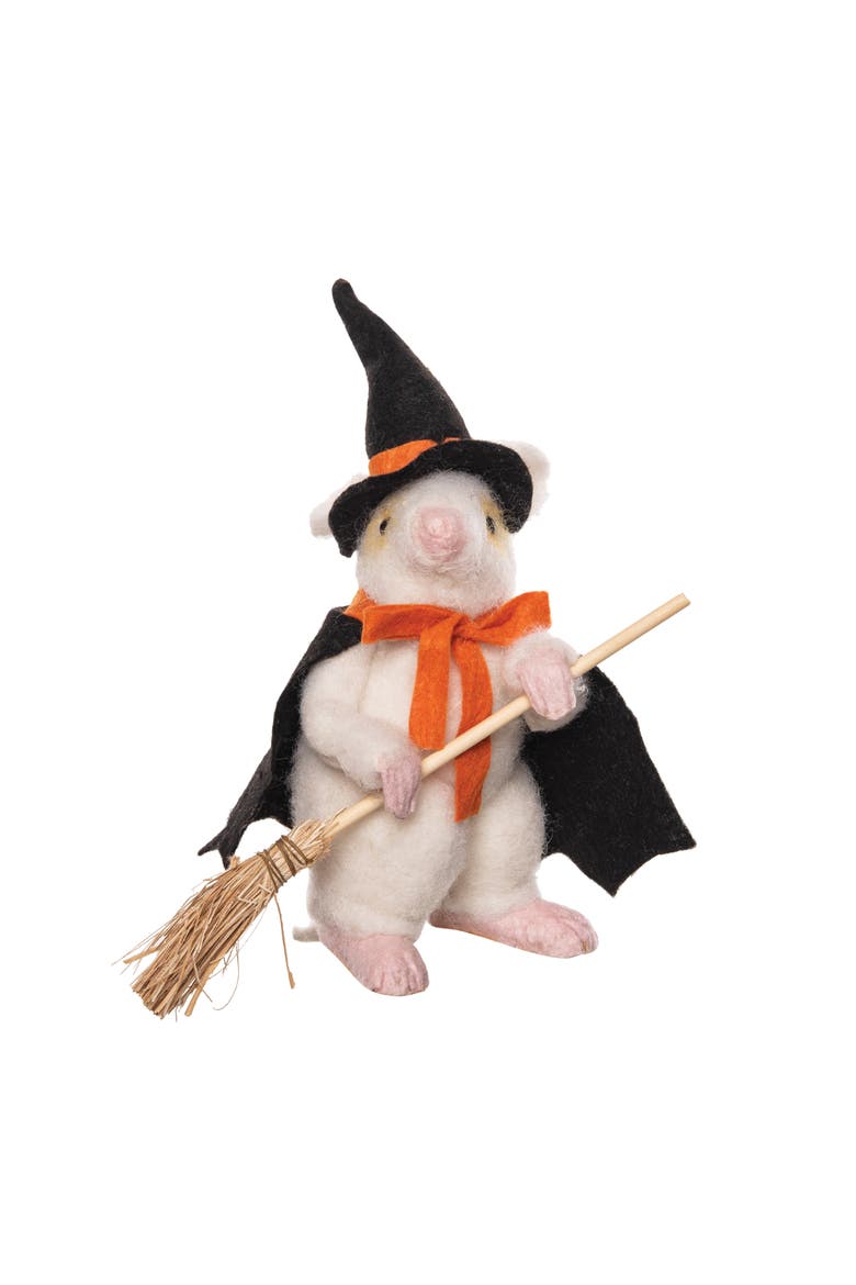 Halloween Wizard Mouse Decorative Figurine, Main, color, White
