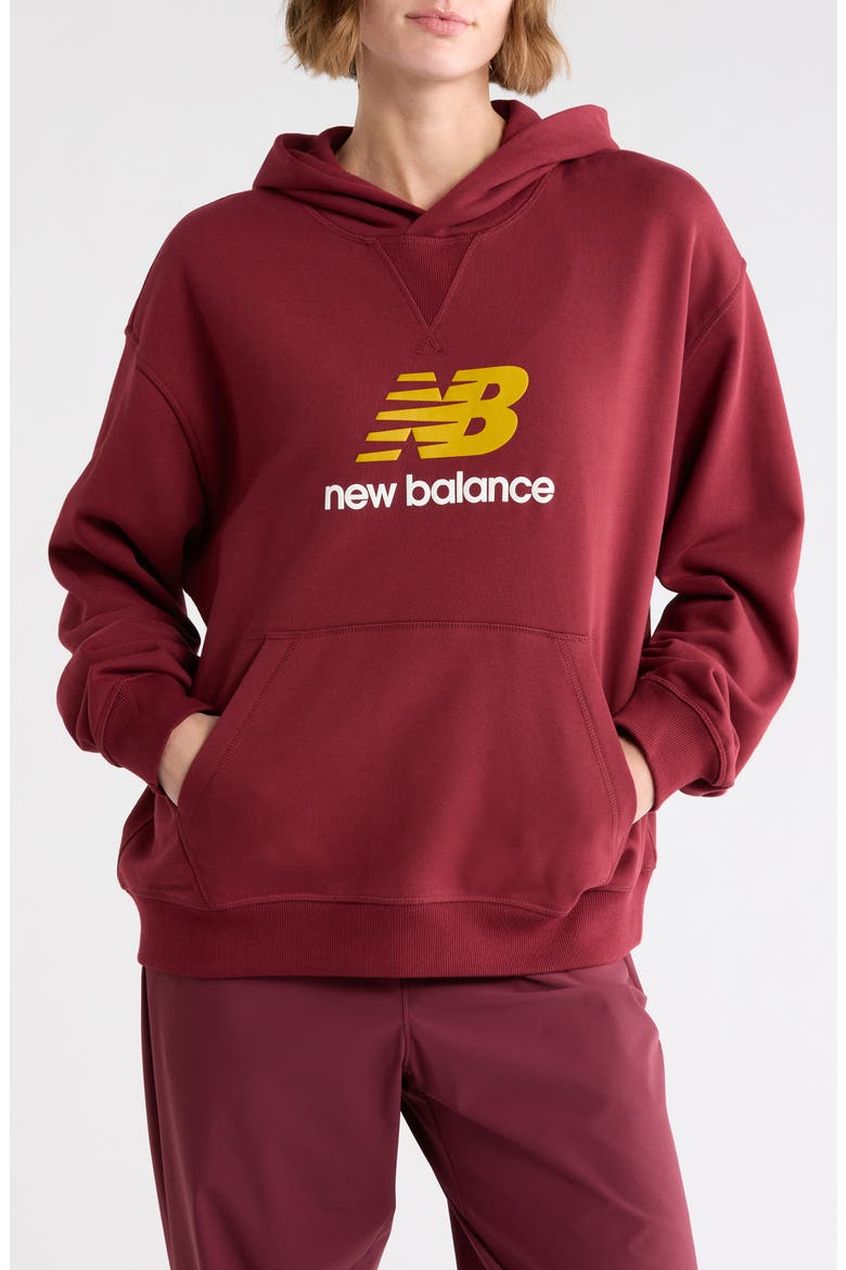 Athletics French Terry Logo Hoodie, Main, color, RED
