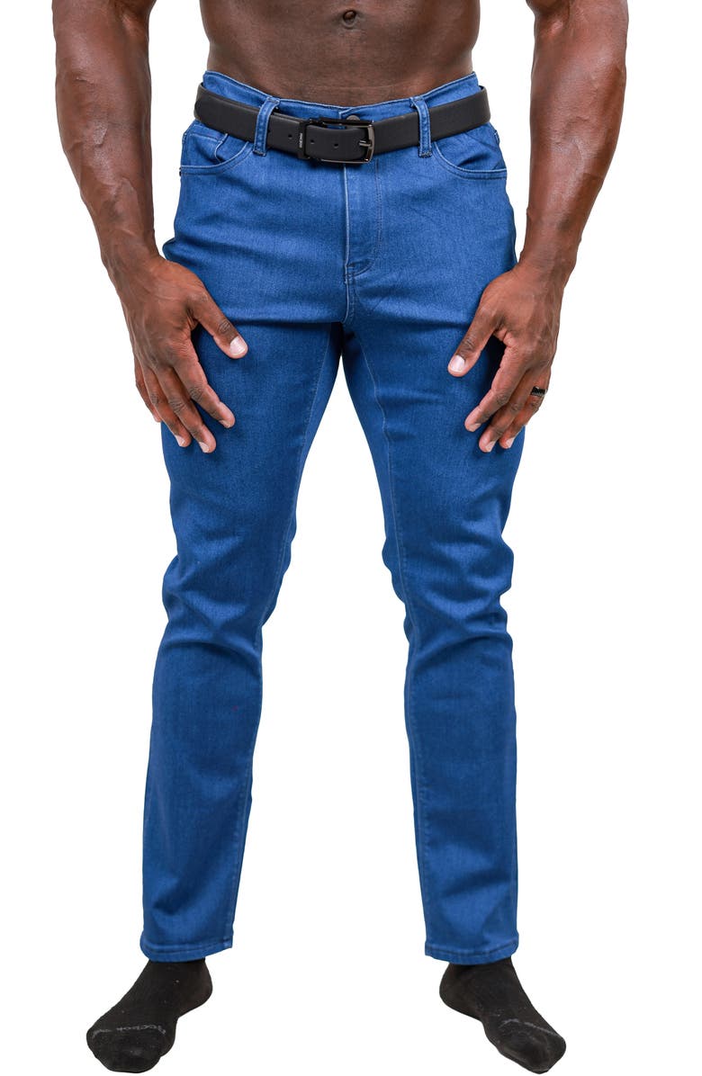 Maceoo Marthyr Stretch Skinny Jeans, Main, color, Blue