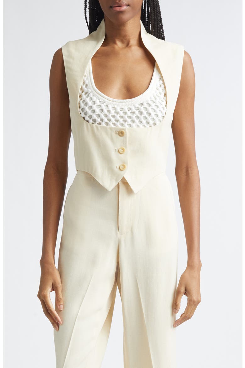 Décolleté Vest, Main, color, ECRU