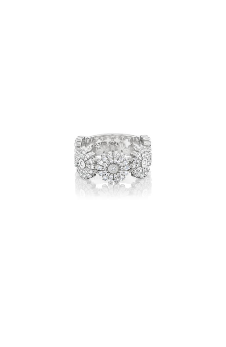 Sheryl Lowe Diamond Daisy Band Ring, Alternate, color, Sterling Silver