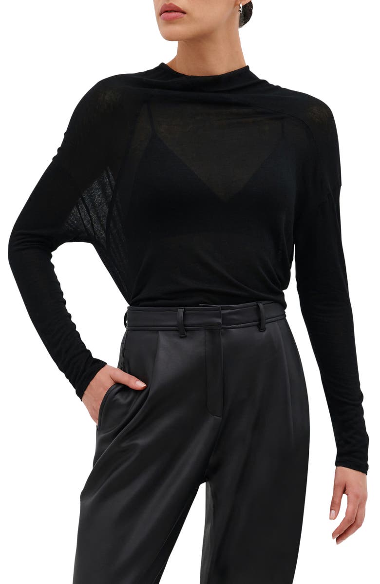 Marcella Sydney Gathered Long Sleeve Top, Main, color, 