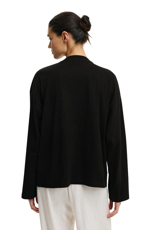 Cotton On Oversized Boxy Long Sleeve Tee In Black