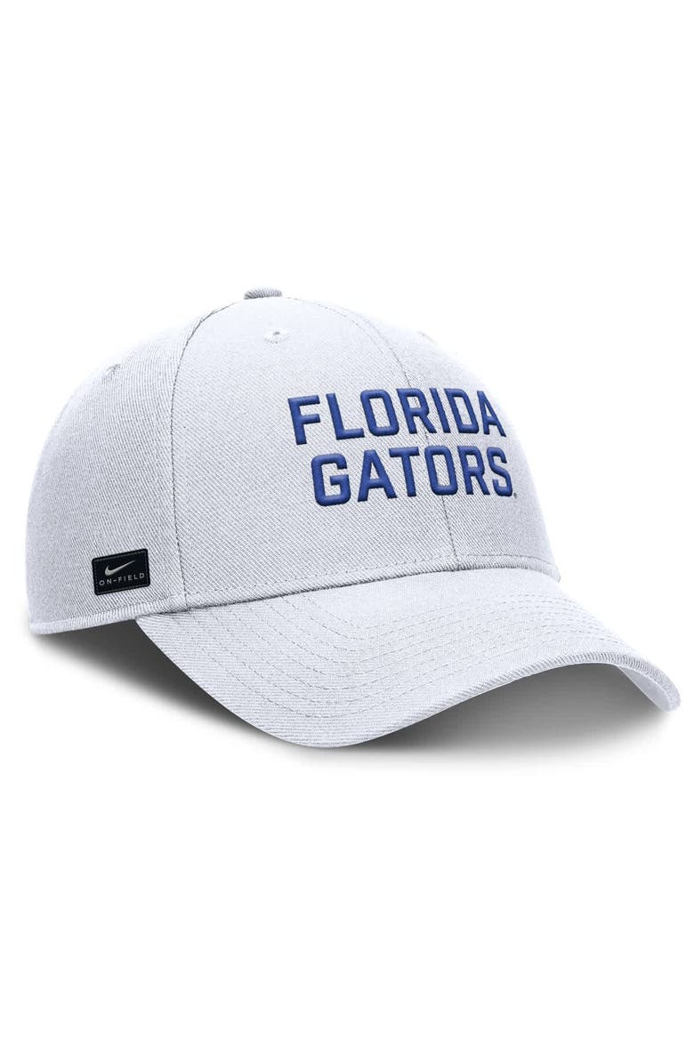 Nike Men's Nike White Florida Gators Rise Practice Adjustable Hat, Alternate, color, White