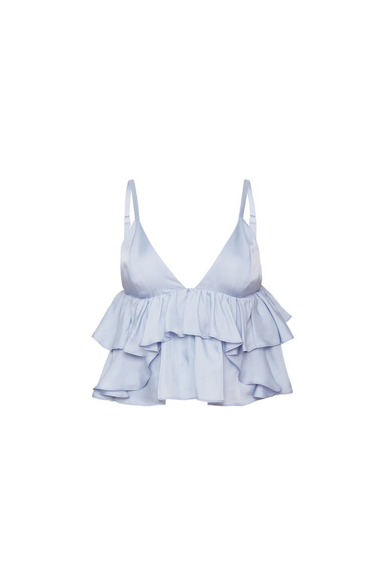 Luxe Twill Ruffle Cami, Main, color, Ice Queen