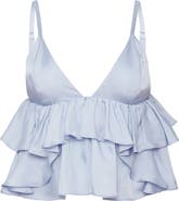 Fleur Du Mal Luxe Twill Ruffle Cami