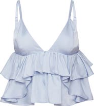 Fleur Du Mal Luxe Twill Ruffle Cami