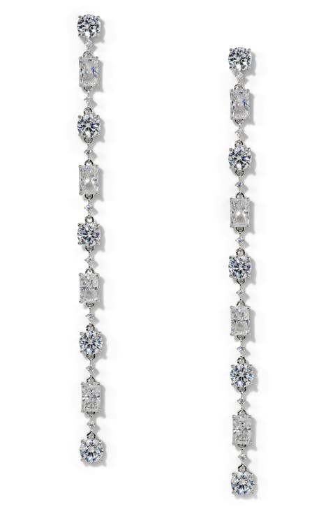Everleigh Cubic Zirconia Linear Drop Earrings