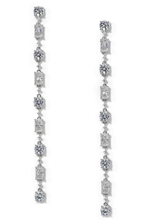 Nadri Everleigh Cubic Zirconia Linear Drop Earrings In Metallic