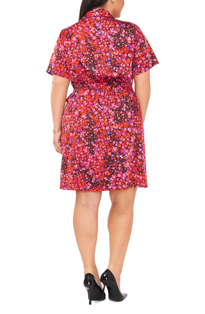 Vince Camuto Floral Collared Wrap Dress, Alternate, color, 