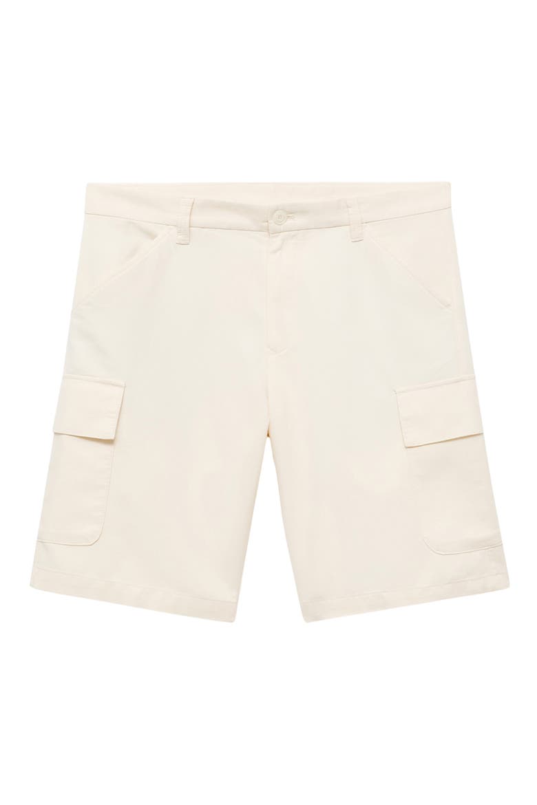 Cotton Blend Bermuda Cargo Shorts, Alternate, color, ECRU