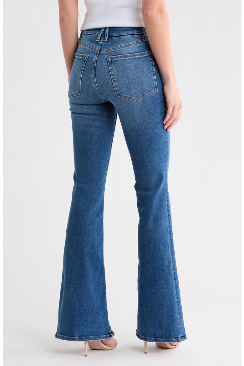 Pull On High Waist Flare Jeans, Alternate, color, INDIGO490