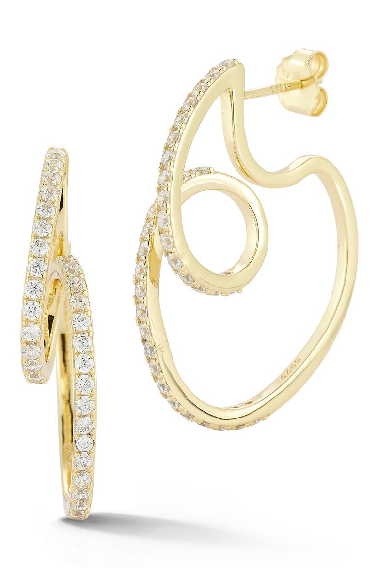Pavé Drop Earrings, Main, color, GOLD