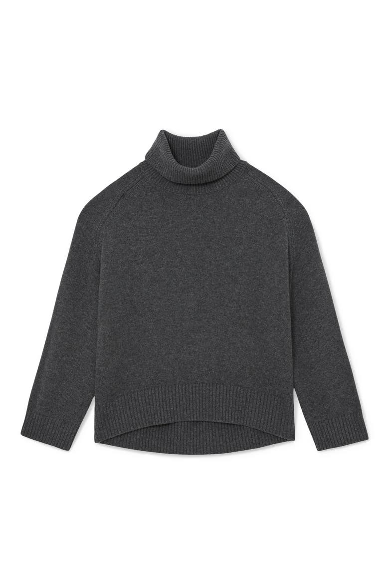 Brooklyn Wool & Cashmere Turtleneck Sweater, Alternate, color, CHARCOAL GREY