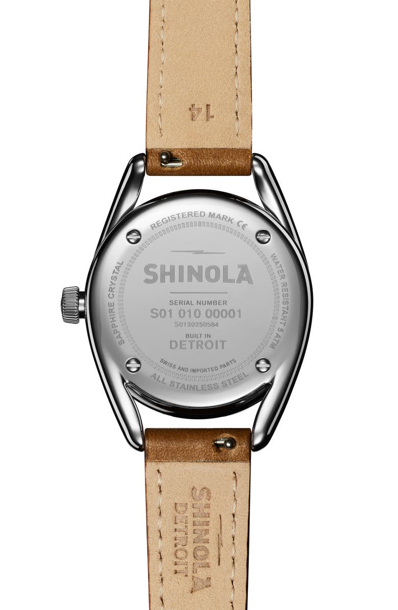 Shinola Derby Leather Strap Watch, 30.5mm, Alternate, color, 