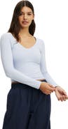 COTTON ON BODY Women's Active Ultra Soft Scoop Neck Long Sleeve