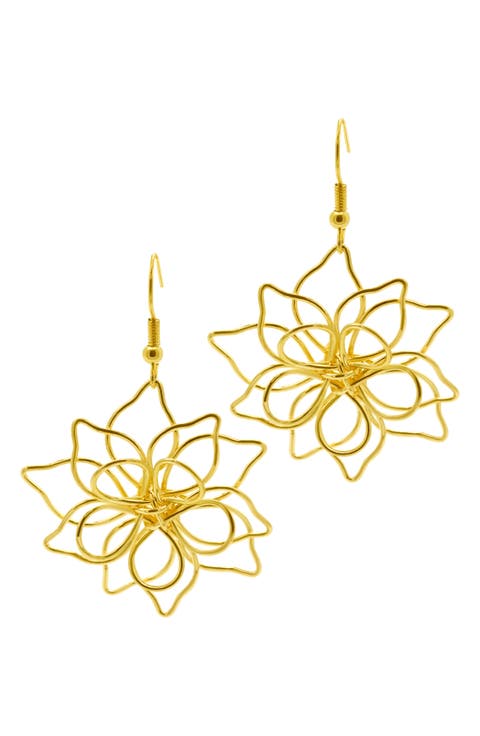 Wire Flower Drop Earrings