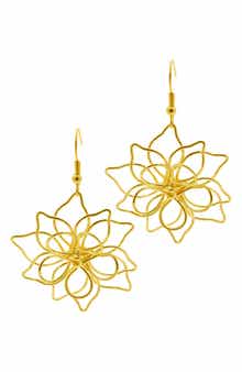 Adornia Wire Flower Drop Earrings