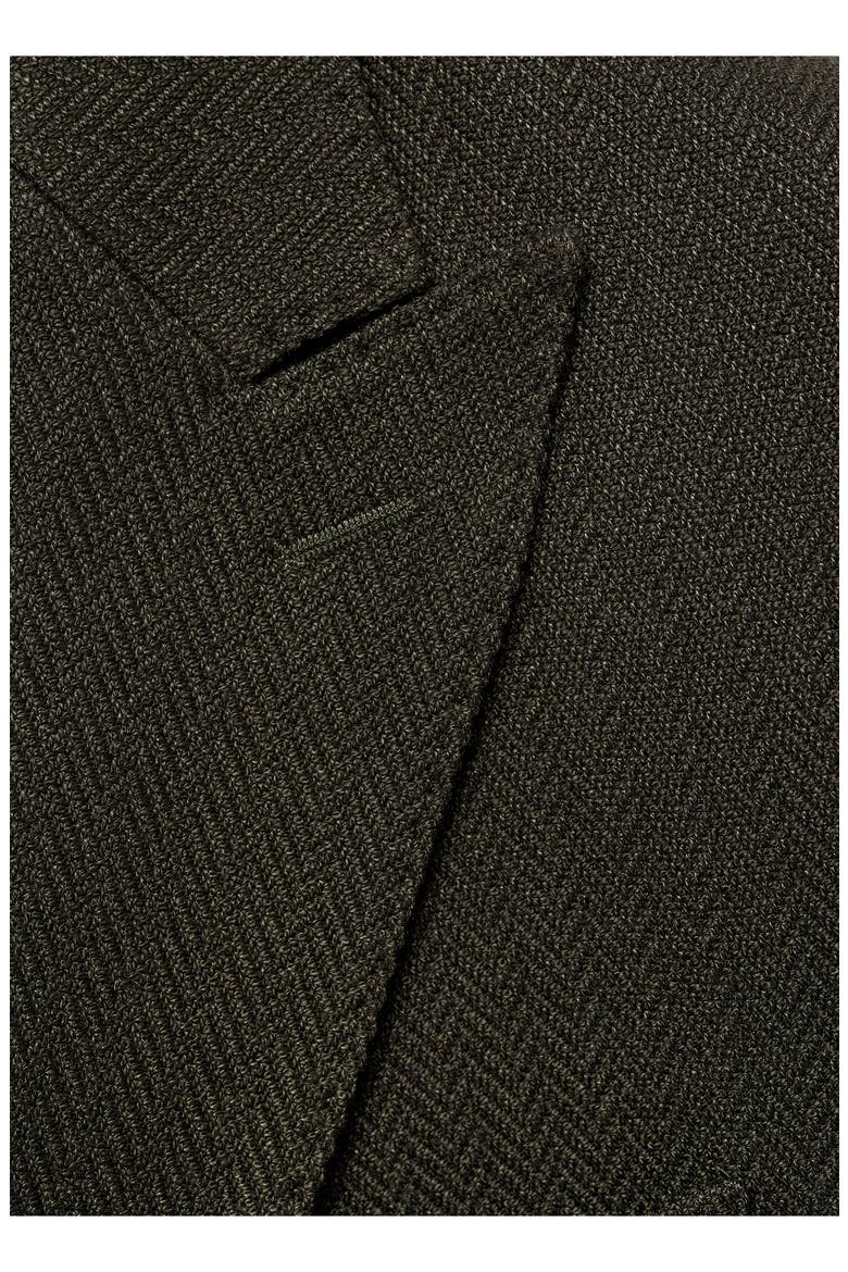 Slim Fit Herringbone Double Breasted Blazer, Alternate, color, GREEN
