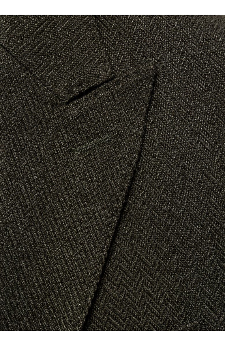 MANGO Slim Fit Herringbone Double Breasted Blazer, Alternate, color,