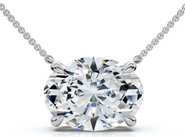 Bliss Diamond Certified 3Ct Diamond Oval Solitaire Pendant 14k Gold 18" Women's Chain Lab Grown