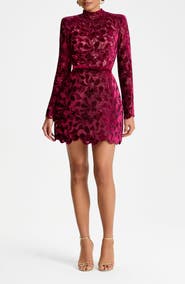NADINE MERABI Lydia Floral Lace Long Sleeve Minidress