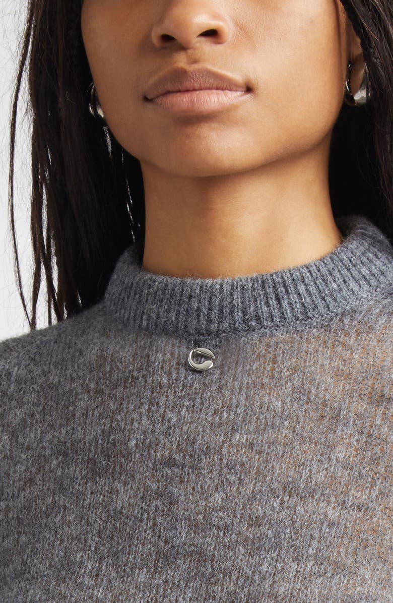 Coperni Stirrup Cuff Alpaca & Merino Wool Blend Sweater, Alternate, color, Grey