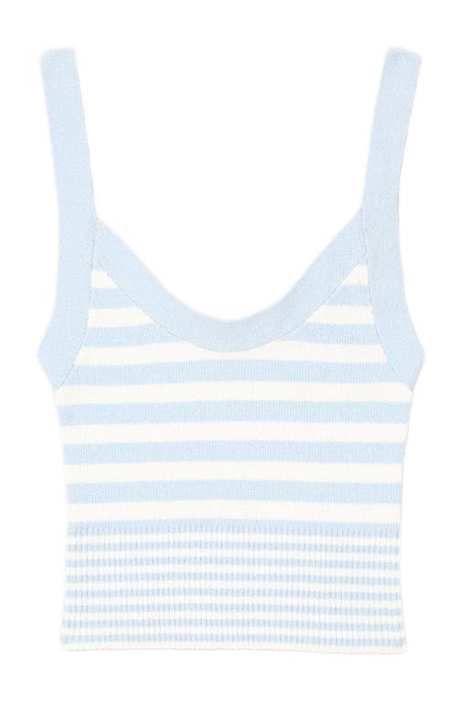 Sandro Bordeaux Striped Knit Tank Top In Sky Blue