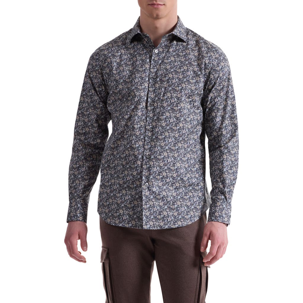 Bugatchi Axel Shaped Fit Floral Stretch Button-up Shirt In Gray | ModeSens Bugatchi Axel Shaped Fit Floral Stretch Button-up Shirt In Gray | ModeSens
