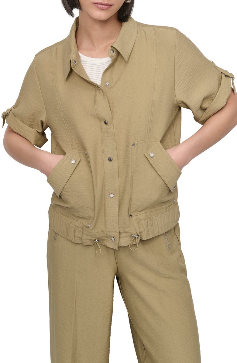 DKNY Roll Tab Jacket, Main, color, Pale Moss