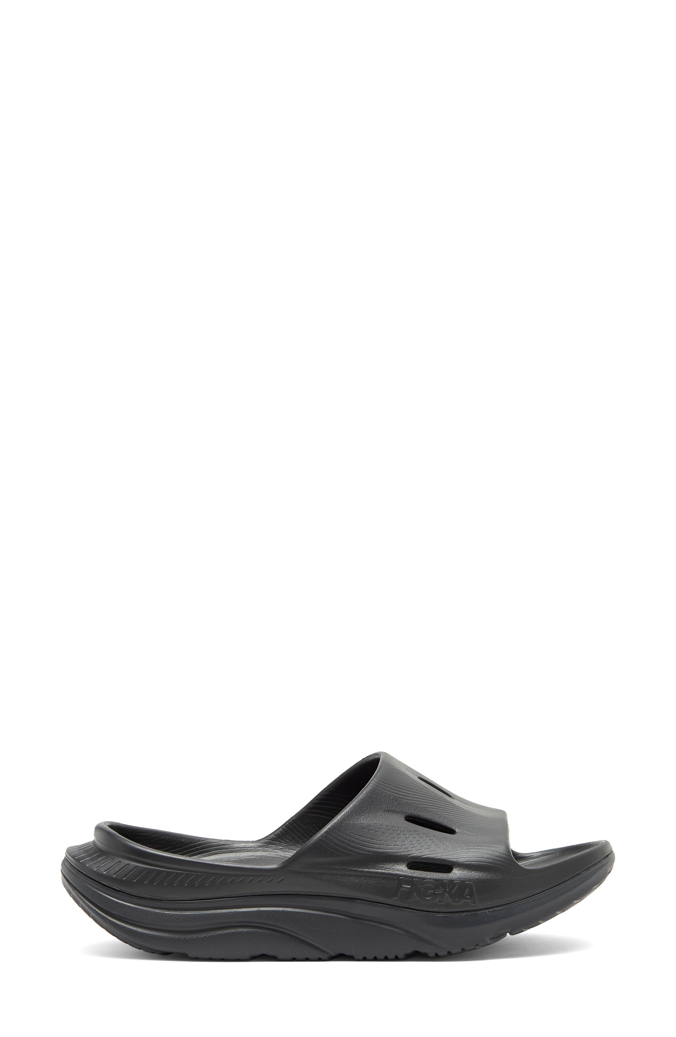HOKA Gender Inclusive Ora Recovery Slide 3 Sandal, Alternate, color, Black/ Black