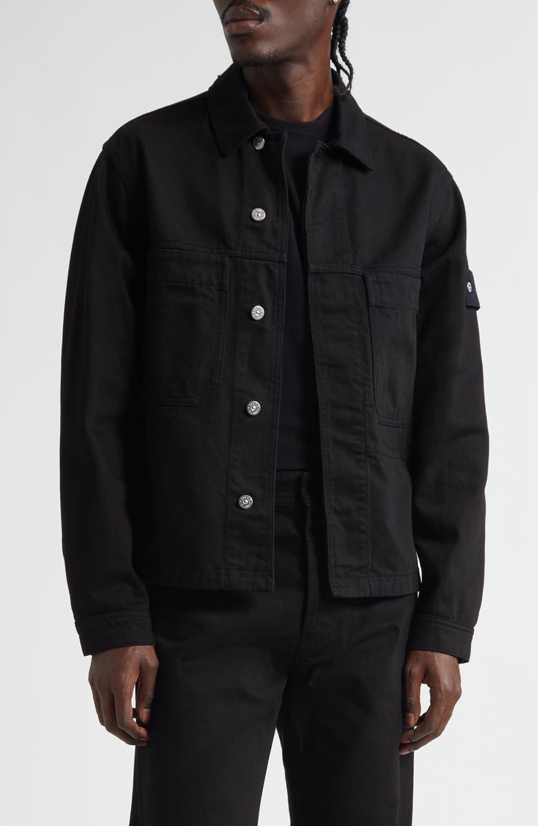 Stone Island Cotton Canvas Jacket, Main, color, V0029 Black