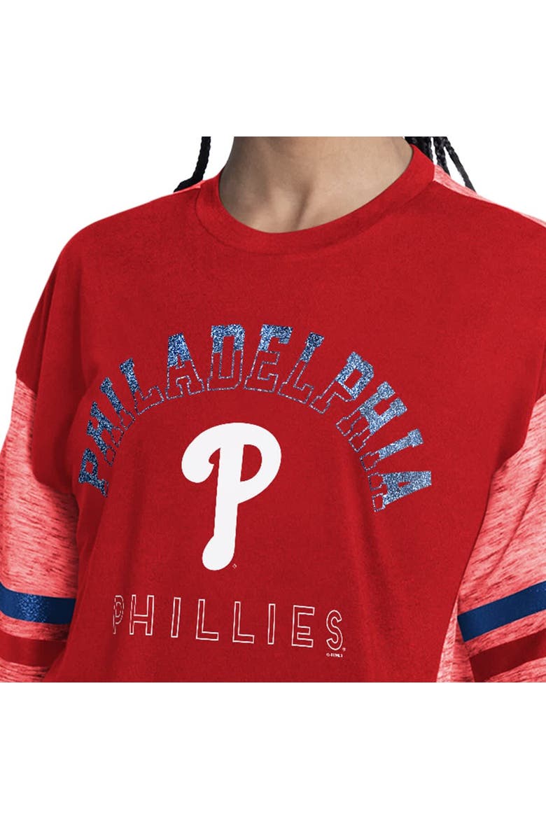 Women's G-III 4Her by Carl Banks Red Philadelphia Phillies Off-Season Oversized Top, Alternate, color, Red