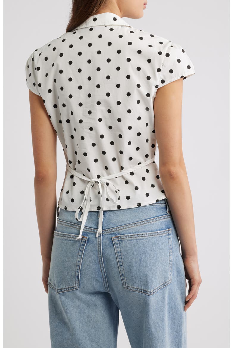 Audrey Polka Dot Button-Up Top, Alternate, color, BLACK/ WHITE