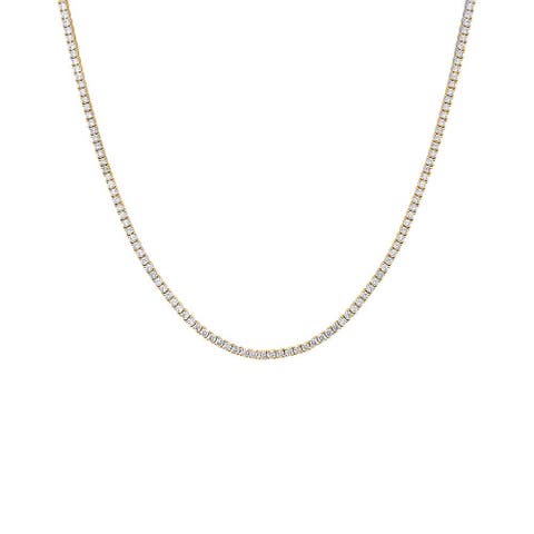 Lab Grown Diamond Four Prong Tennis Necklace 14K