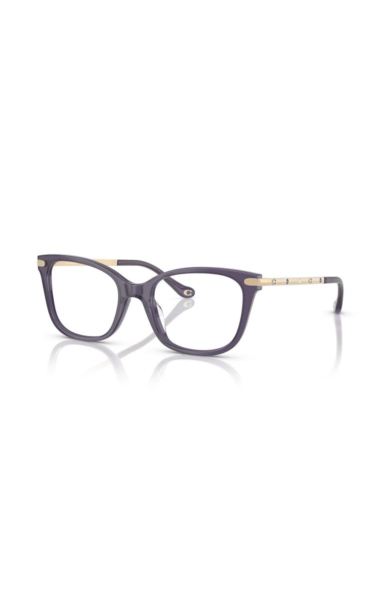 COACH 52mm Square optical glasses, Main, color, Violet