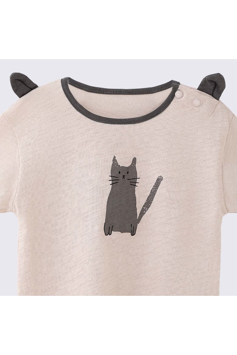 Cat Pajama Set, Alternate, color, Beige