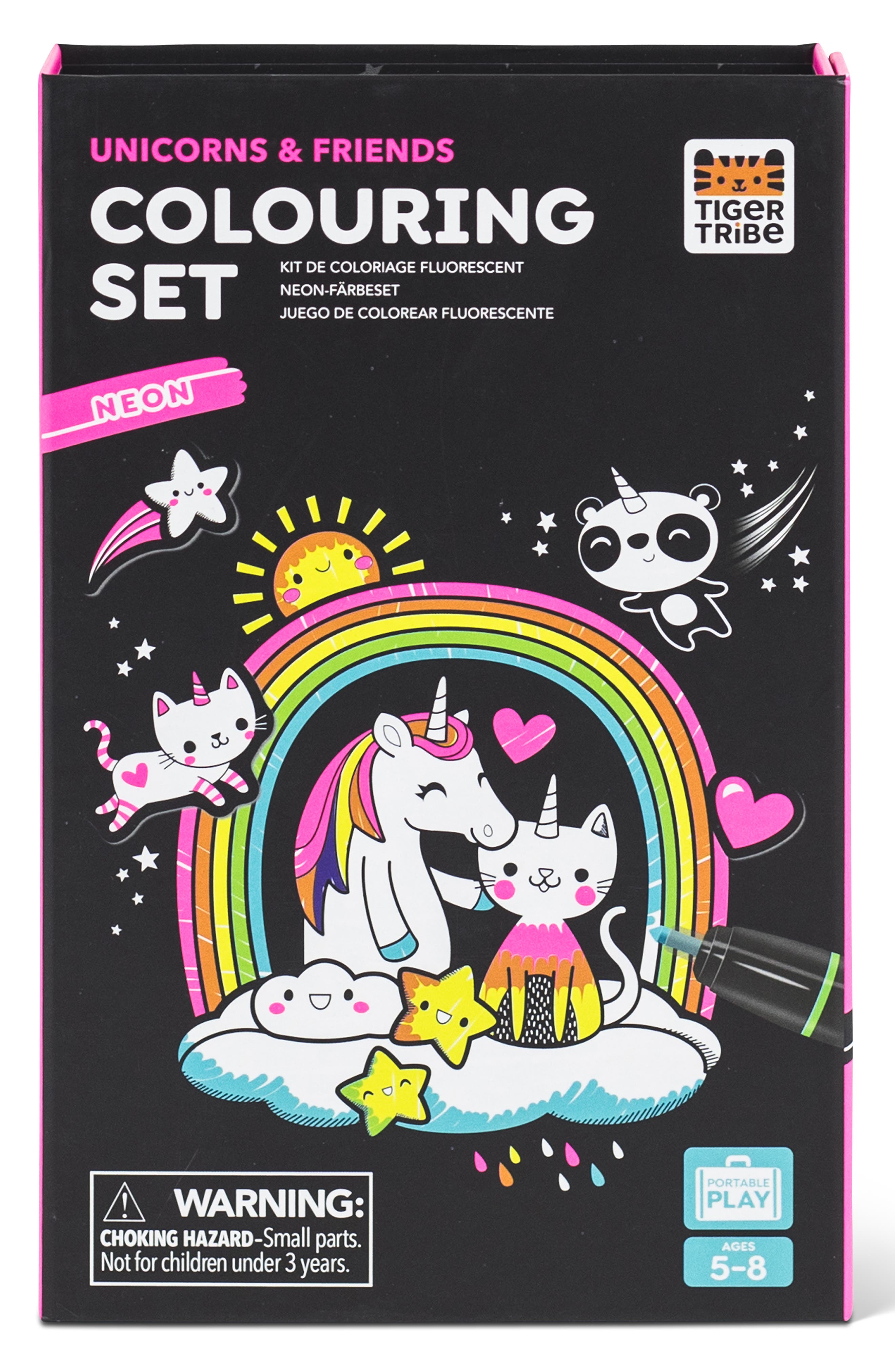 TIGER TRIBE Unicorns & Friends Coloring Set in Black Multi 