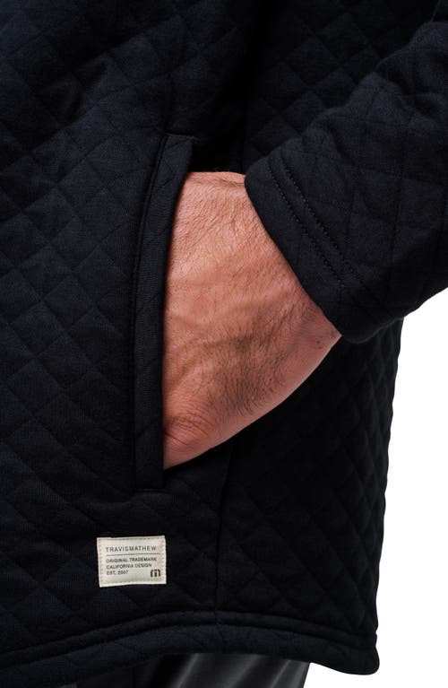 Travismathew Transatlantic Quilted Henley Pullover In Black