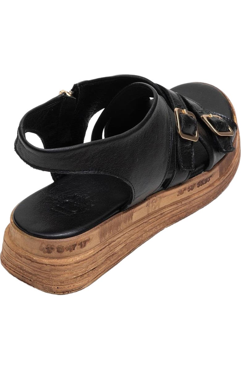 Forever & Always Shoes Levine Leather Buckled Side-Zip Sandal, Alternate, color, Black Leather
