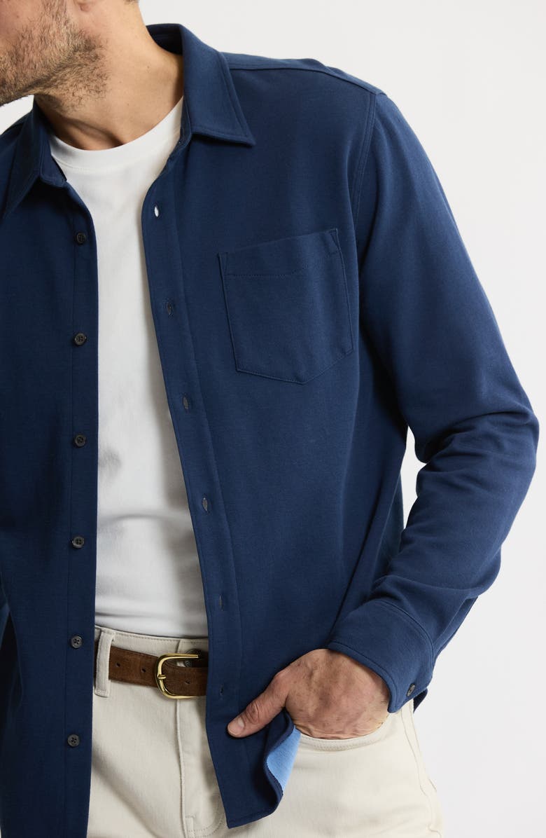 JACHS Stretch Pima Cotton Button-Up Shirt, Alternate, color, Navy