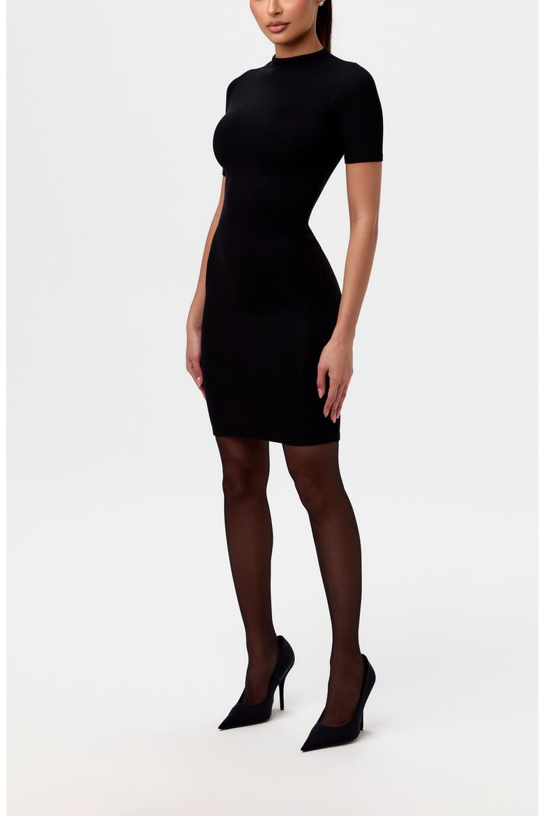 T-Shirt Minidress, Alternate, color, BLACK
