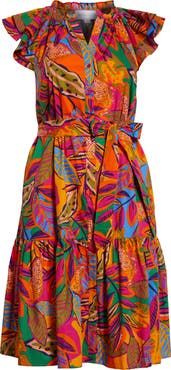 SUGARLIPS Milana Floral Dynamite Cotton Midi Dress