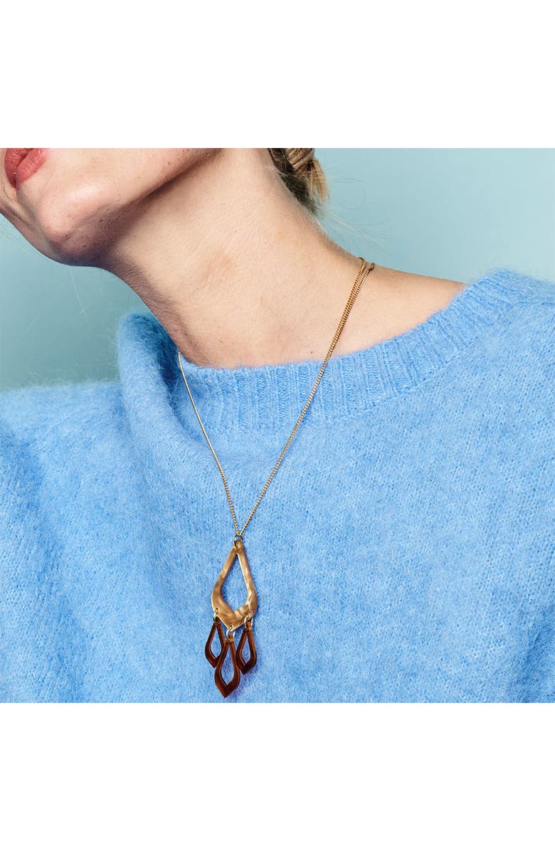 Toolally Feather Drop Pendant - Caramel Swirl & Tortoiseshell, Alternate, color, Caramel Swirl & Tortoiseshell